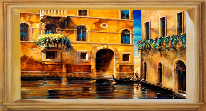 Trompe l'oeil PT 100896 affresco Venezia e i suoi canali